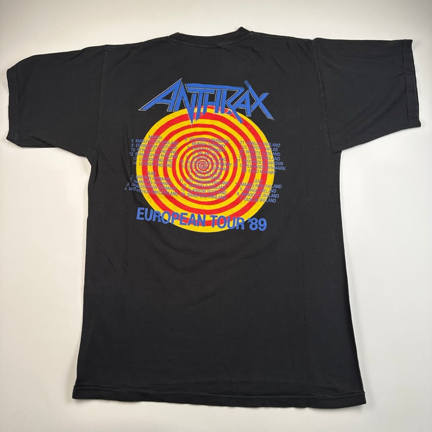 Vintage 1989 Anthrax Shirt XL State Of Euphoria European Tour