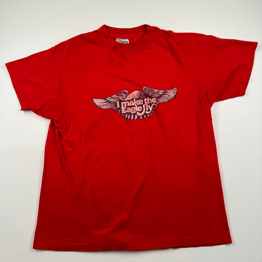 Vintage 70s Harley Davidson Shirt Large I Make The Eagle Fly