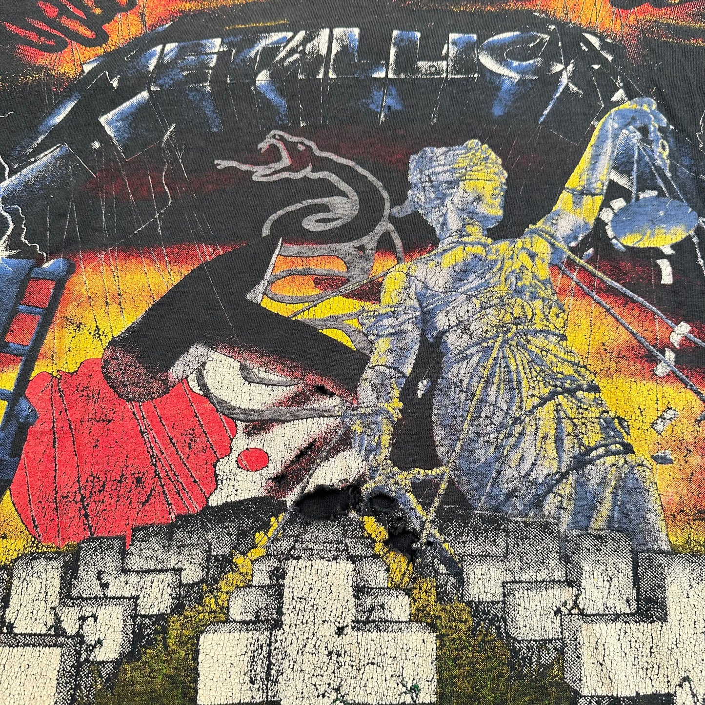 Vintage 1991 Metallica Shirt Large All Over Print