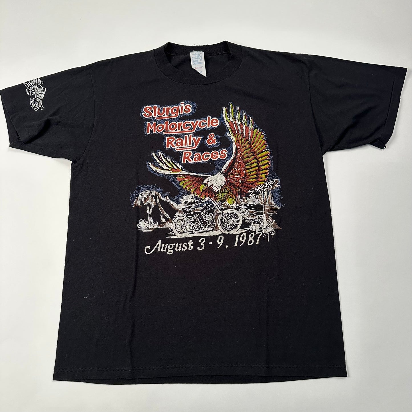 Vintage 1987 Sturgis Motorcycle Rally & Races Shirt XL