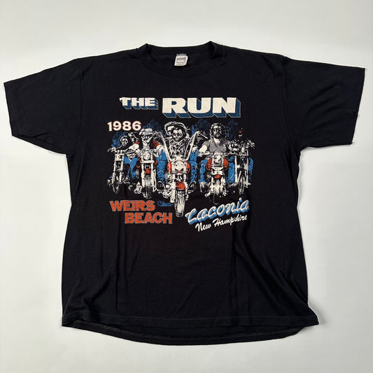 Vintage 1986 The Run Shirt XL Weirs Beach Laconia