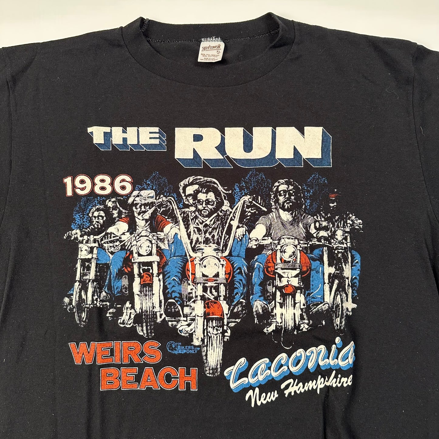 Vintage 1986 The Run Shirt XL Weirs Beach Laconia