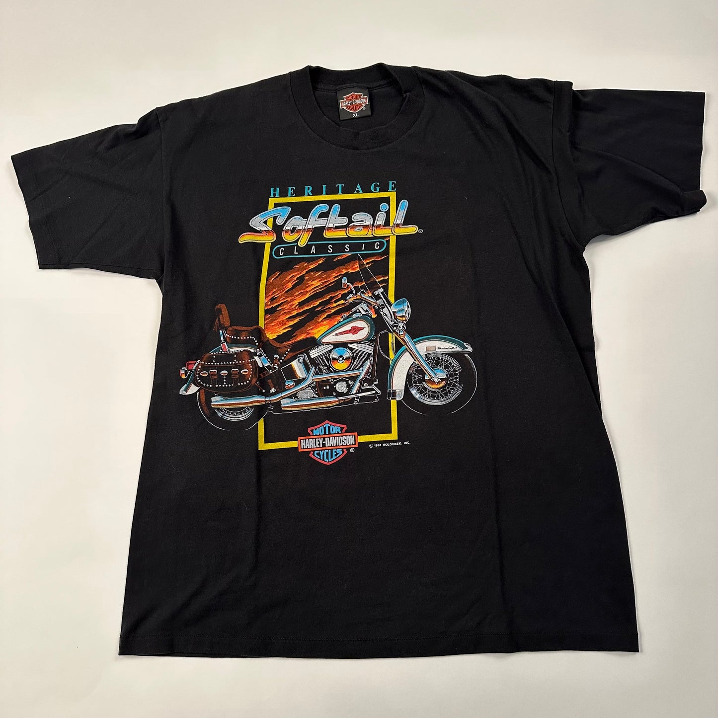 Vintage 1991 Harley Davidson Shirt XL Heritage Softail Classic