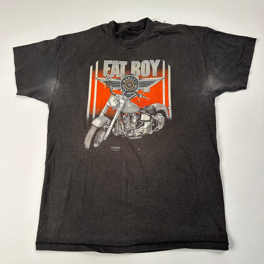 Vintage 1990 Harley Davidson Shirt XL Fat Boy 3D Emblem