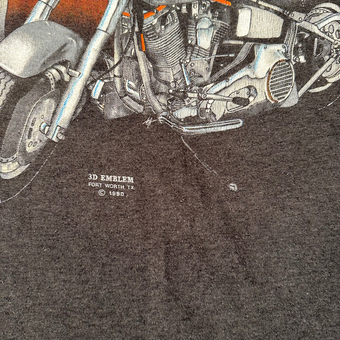 Vintage 1990 Harley Davidson Shirt XL Fat Boy 3D Emblem