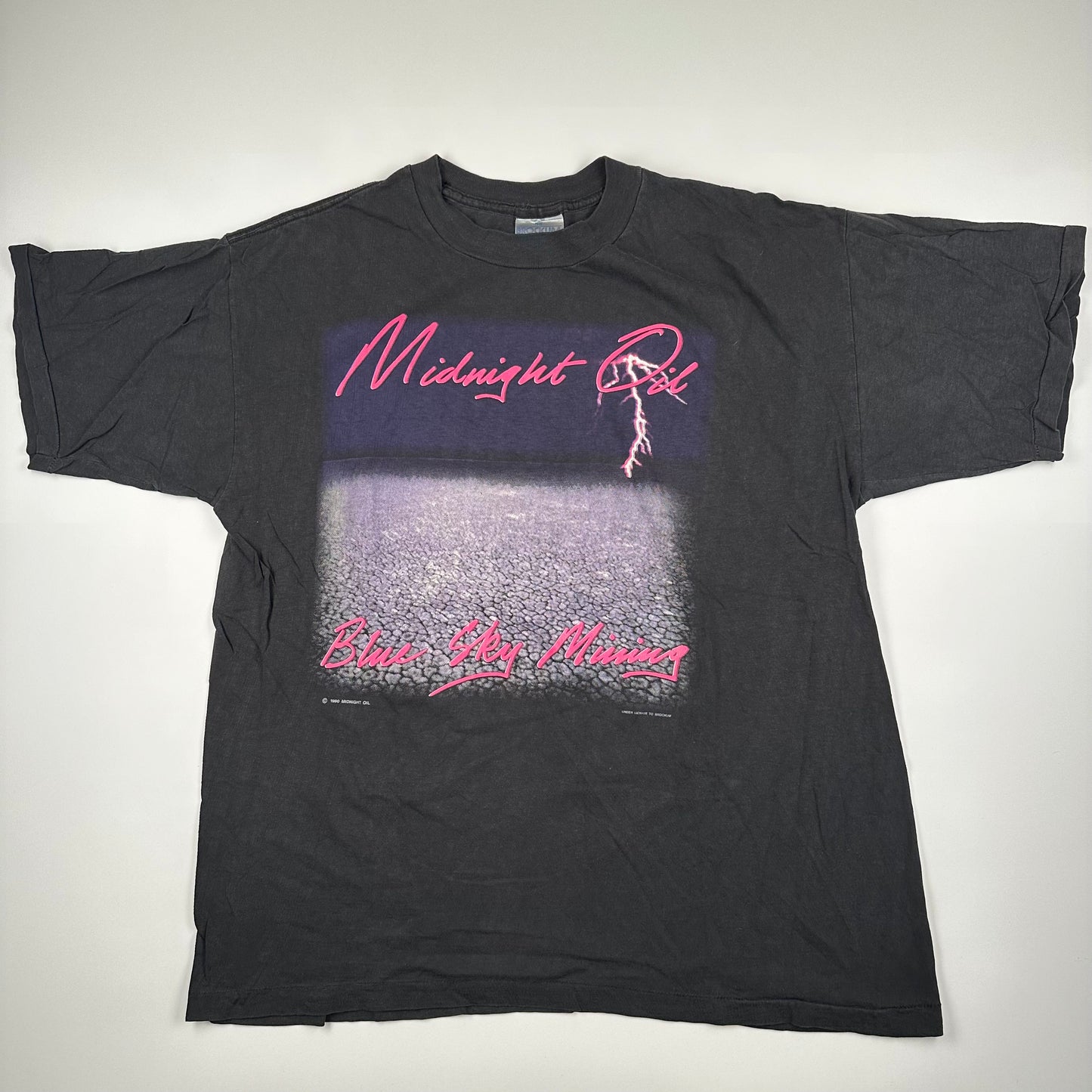 Vintage 1990 Midnight Oil Shirt XL Blue Sky Mining