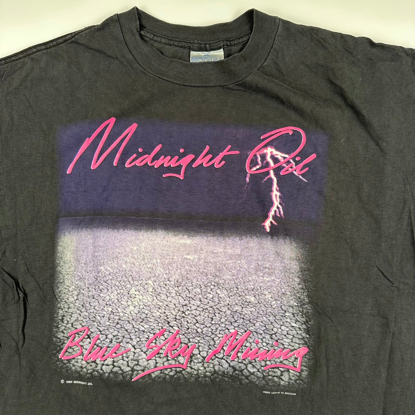 Vintage 1990 Midnight Oil Shirt XL Blue Sky Mining