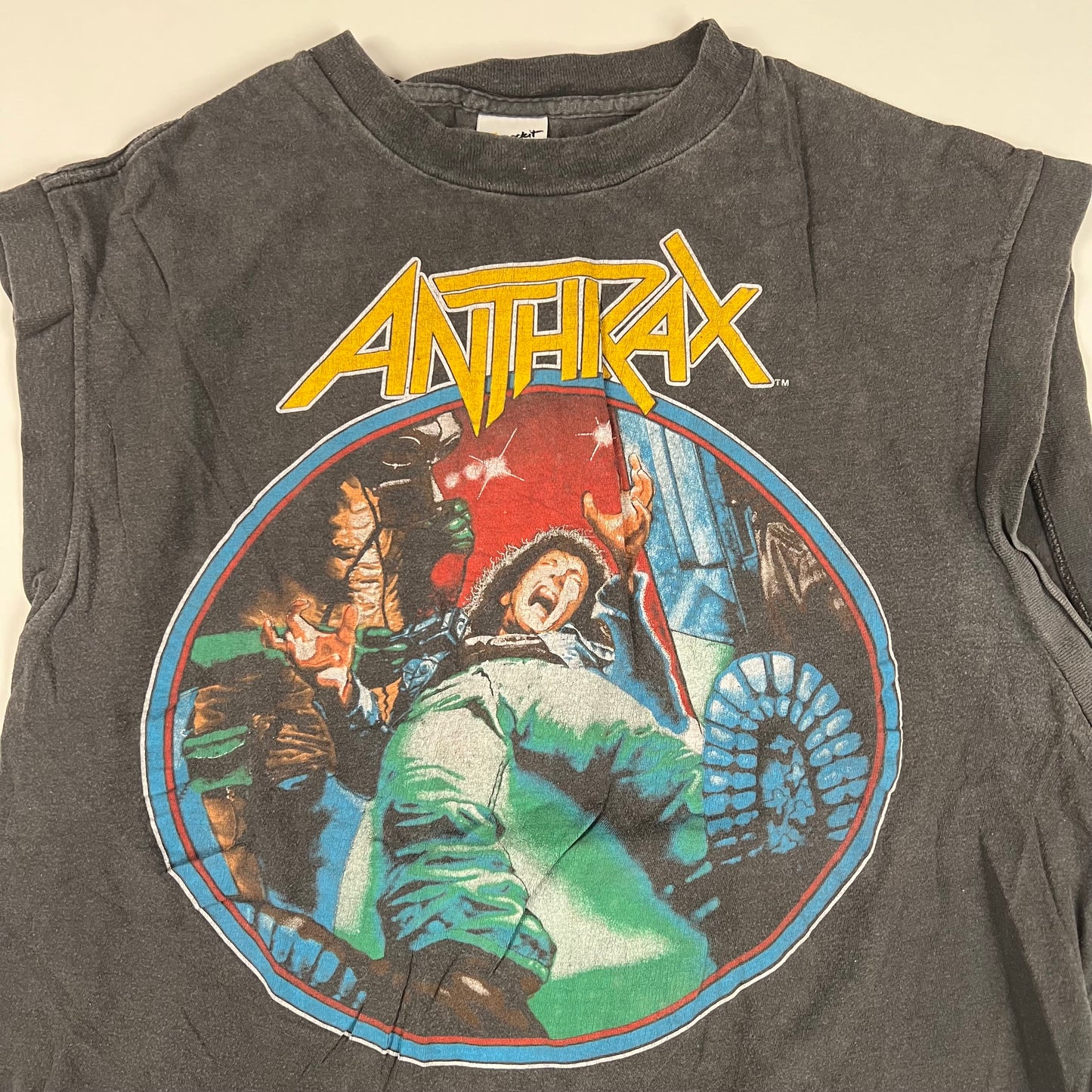 Vintage 80s Anthrax Sleeveless Shirt XL Spreading The Disease