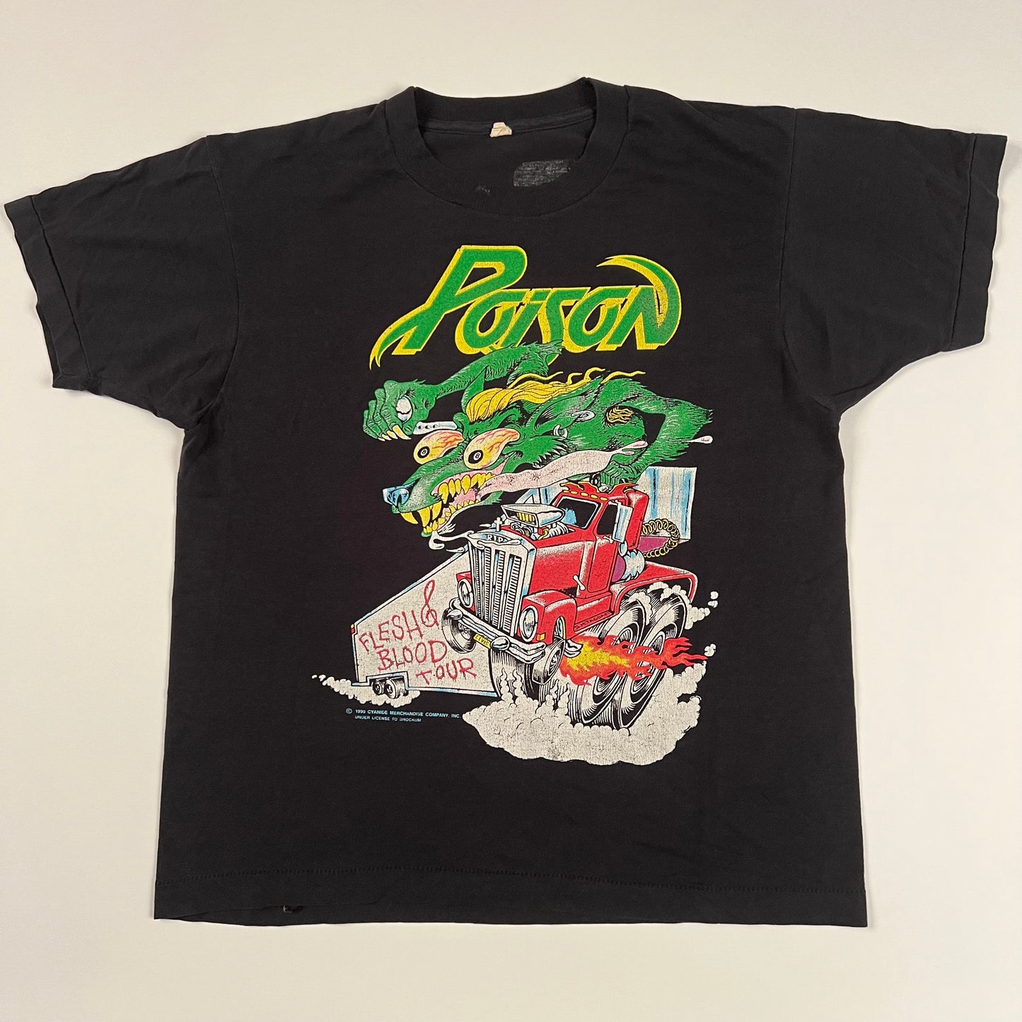 Vintage 1990 Poison Shirt Large Road Dogs From Hell!