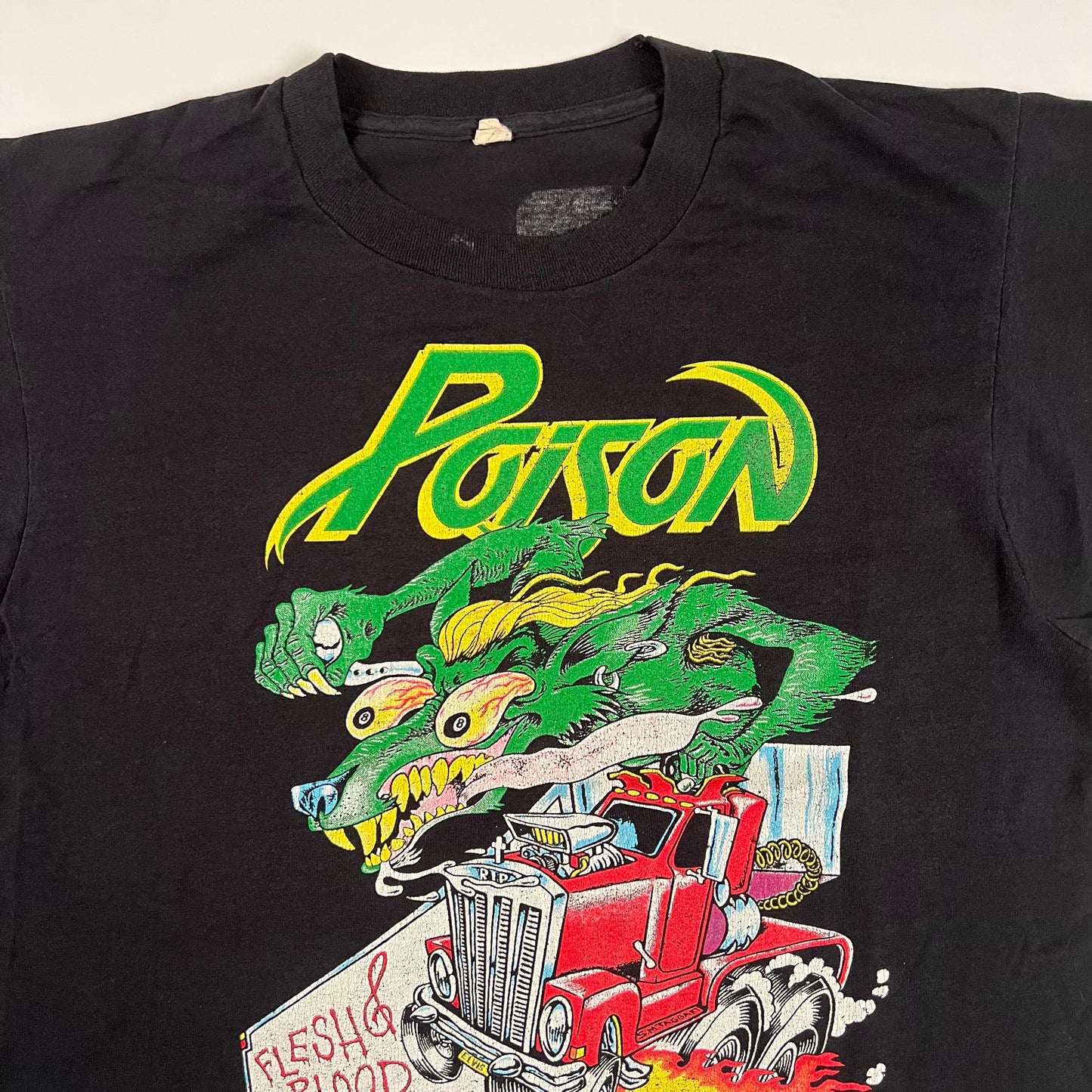 Vintage 1990 Poison Shirt Large Road Dogs From Hell!