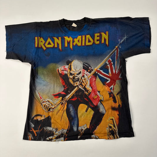 Vintage 90s Iron Maiden Shirt Large All Over Print