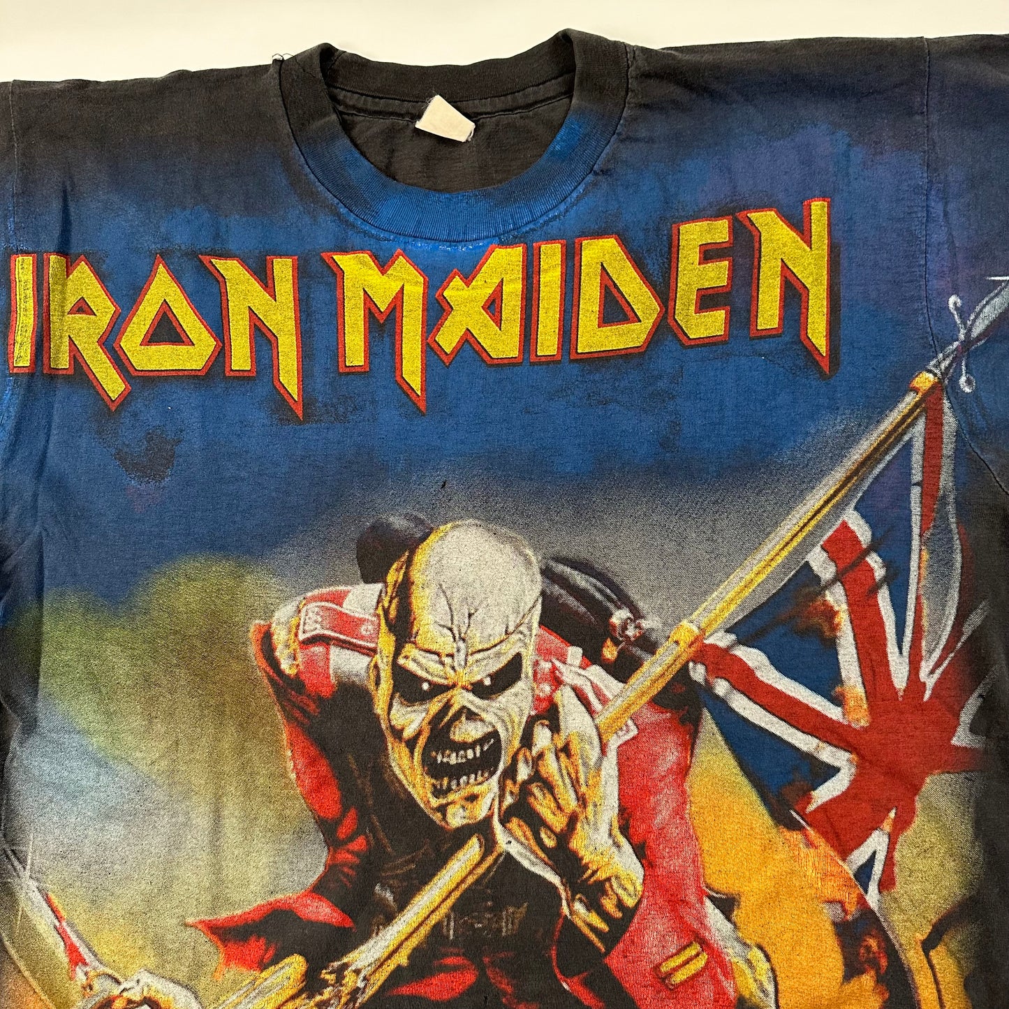 Vintage 90s Iron Maiden Shirt Large All Over Print