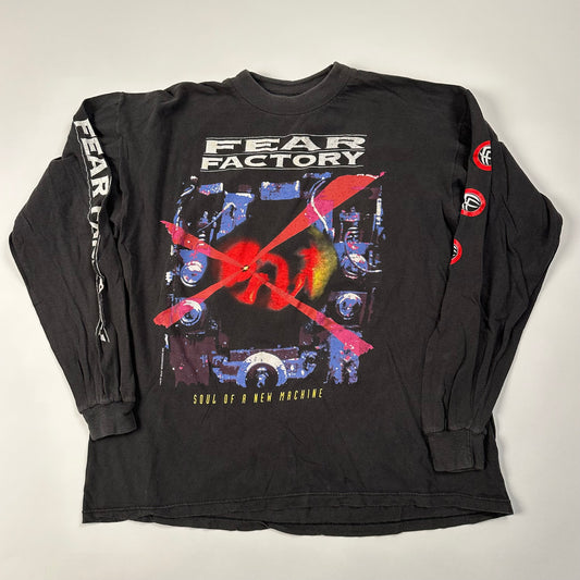 Vintage 1993 Fear Factory Long Sleeve Shirt Large Soul Of A New Machine Suffer B*stard Tour