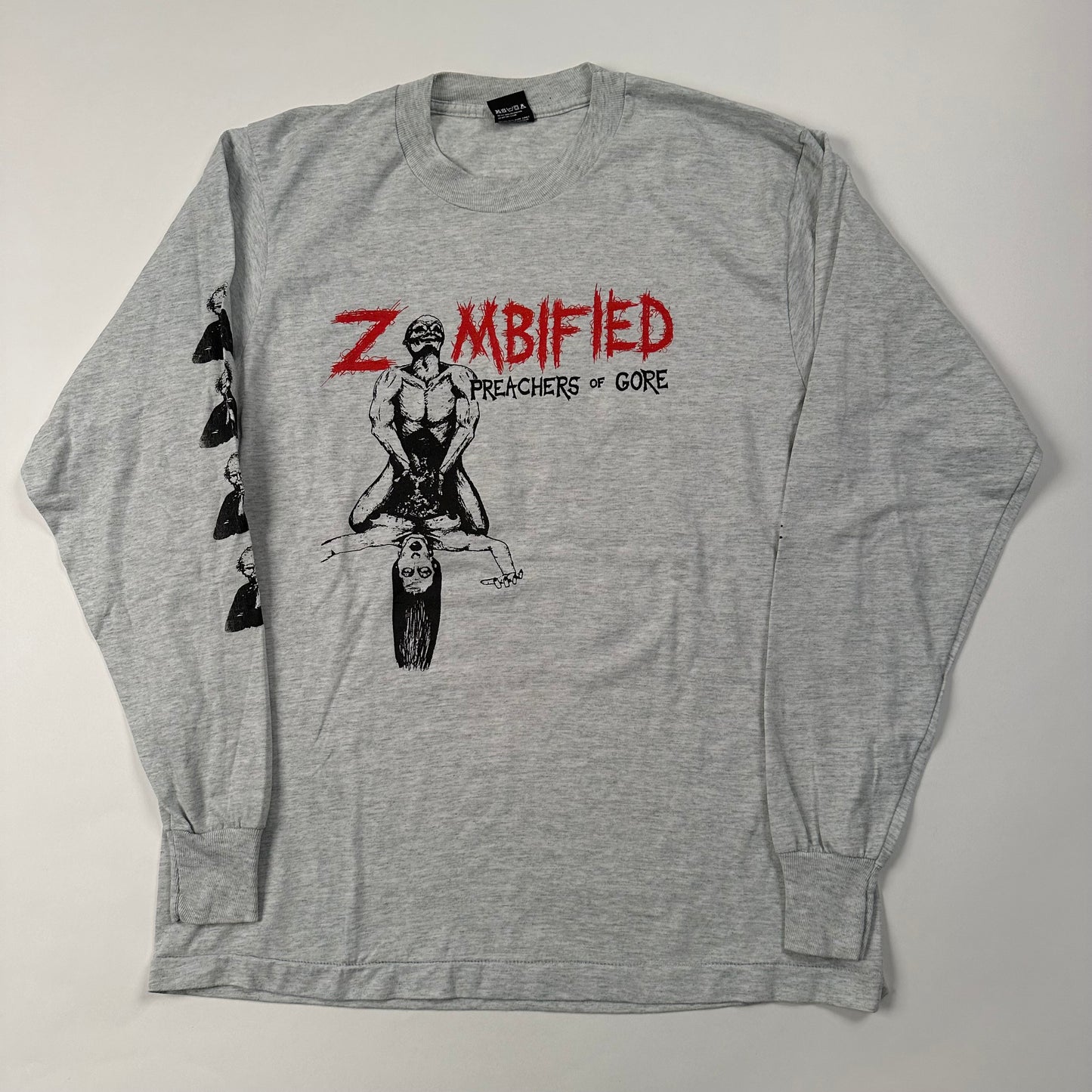 Vintage 1991 Zombified Long Sleeve Shirt XL Preachers Of Gore Michigan