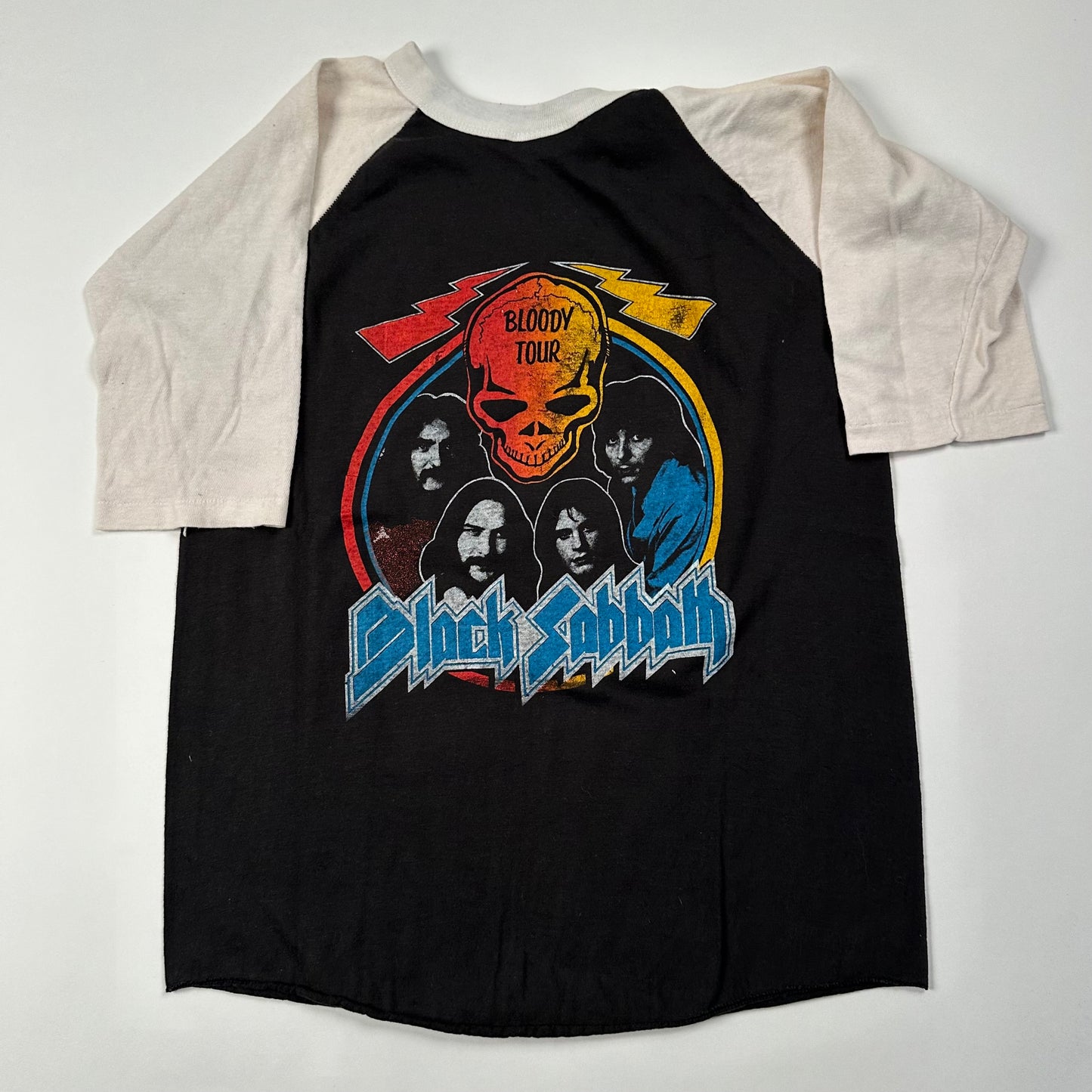 Vintage 80s Black Sabbath Raglan Shirt XL Sabbath Bloody Sabbath