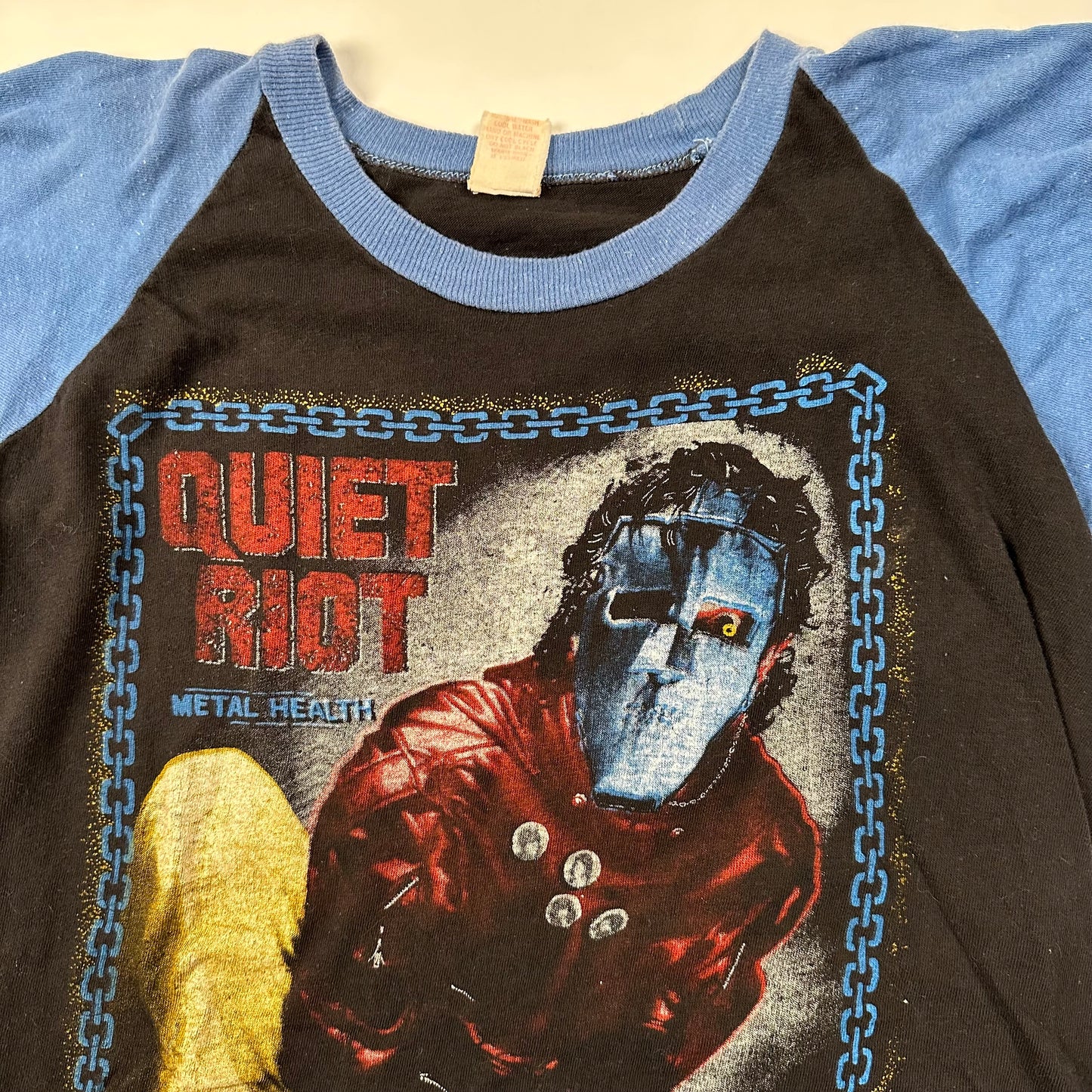 Vintage 80s Quiet Riot Raglan Shirt Large Metal Health