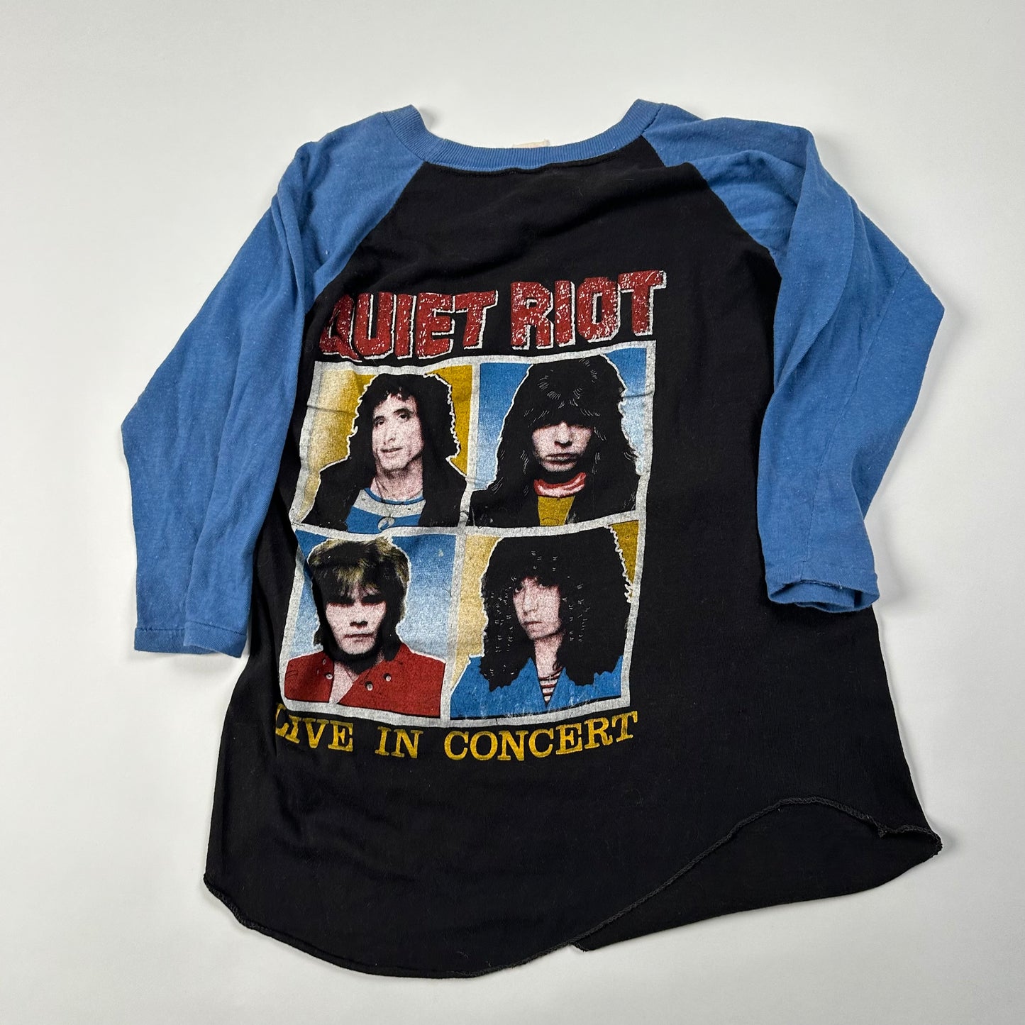 Vintage 80s Quiet Riot Raglan Shirt Large Metal Health