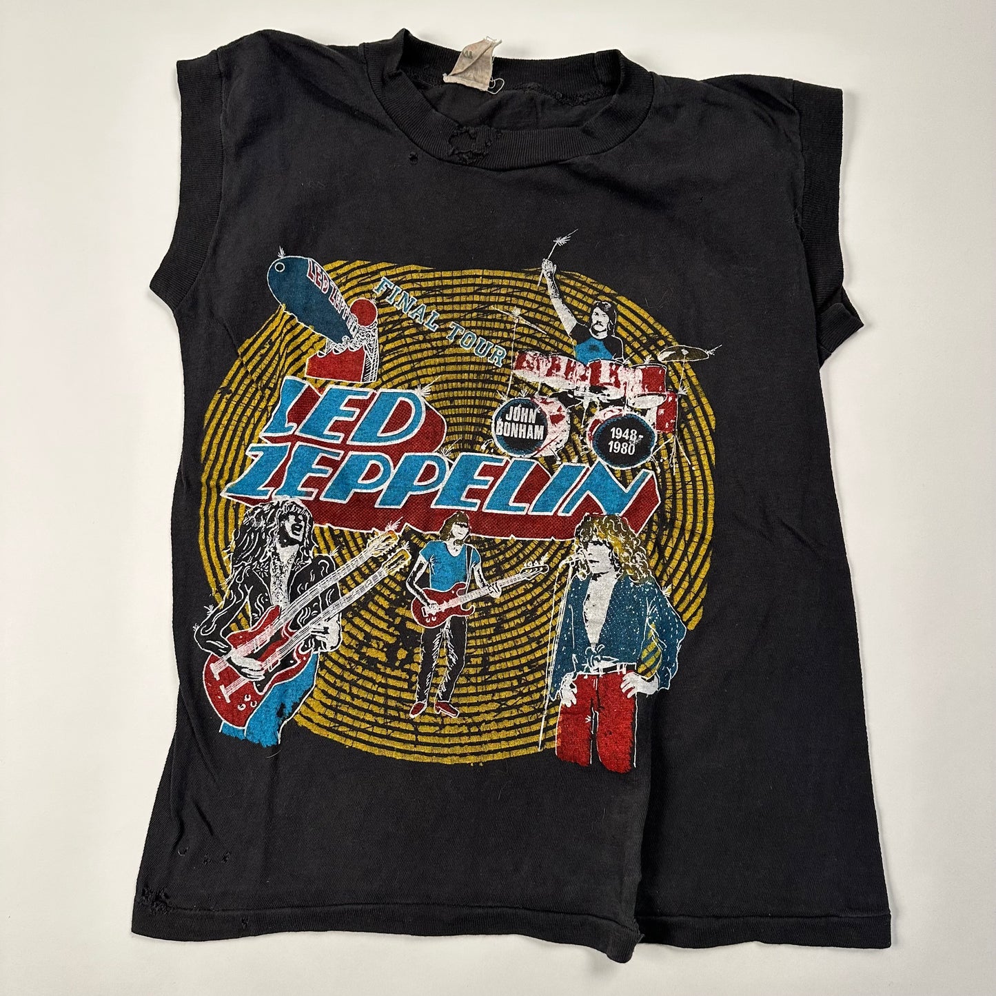 Vintage 1980 Led Zeppelin Sleeveless Shirt Small Final Tour