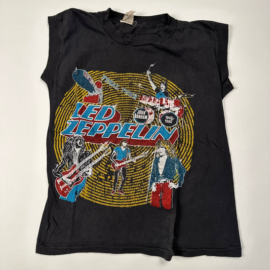 Vintage 1980 Led Zeppelin Sleeveless Shirt Small Final Tour