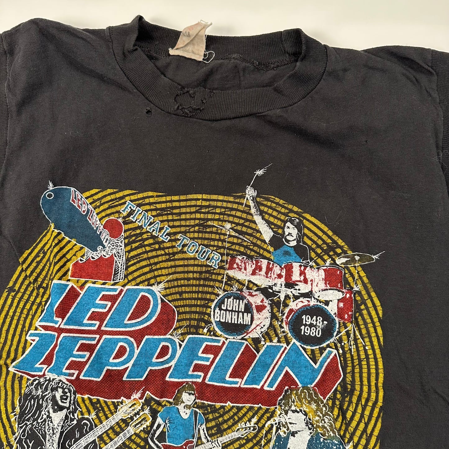 Vintage 1980 Led Zeppelin Sleeveless Shirt Small Final Tour