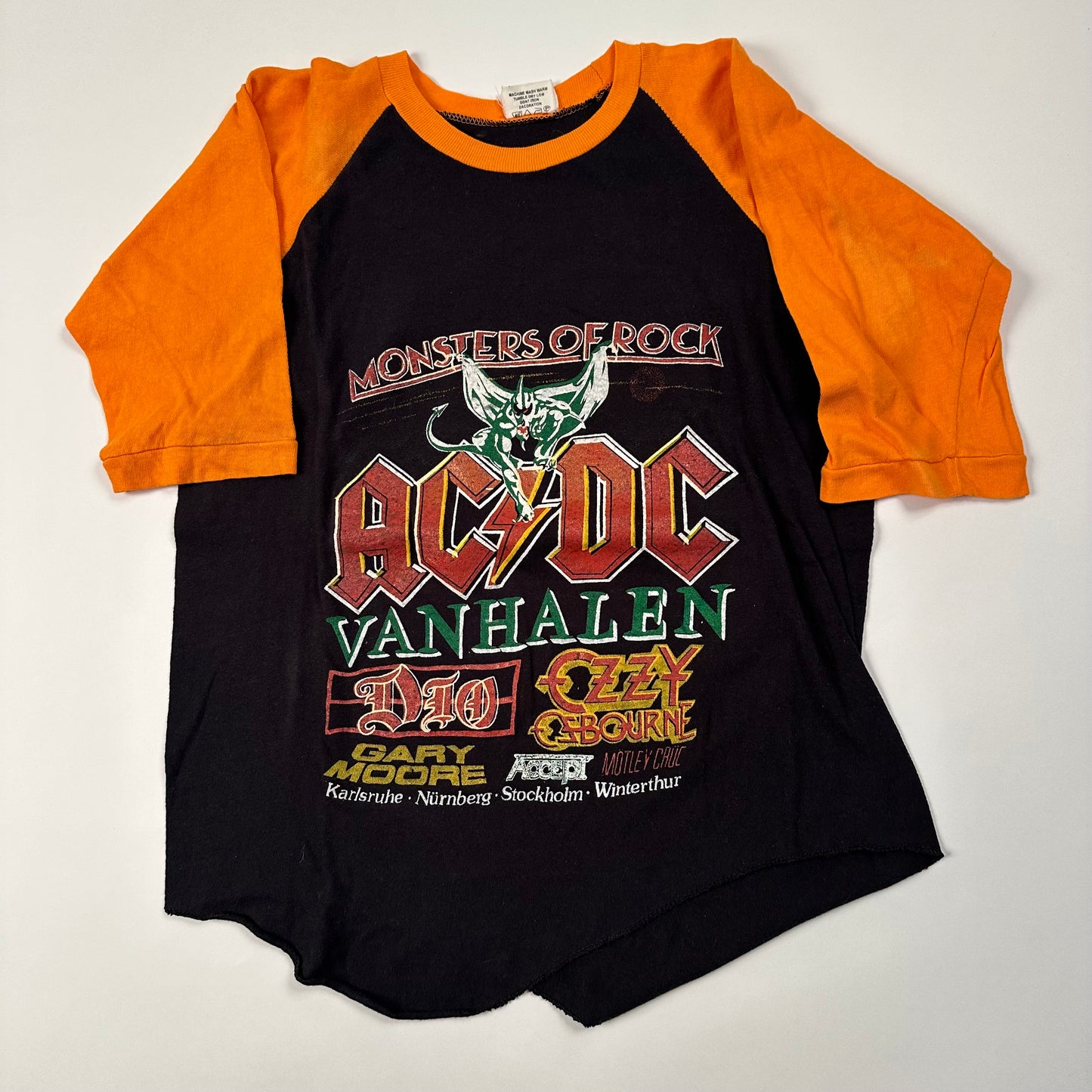 Vintage 1984 Monsters Of Rock Raglan Shirt Medium