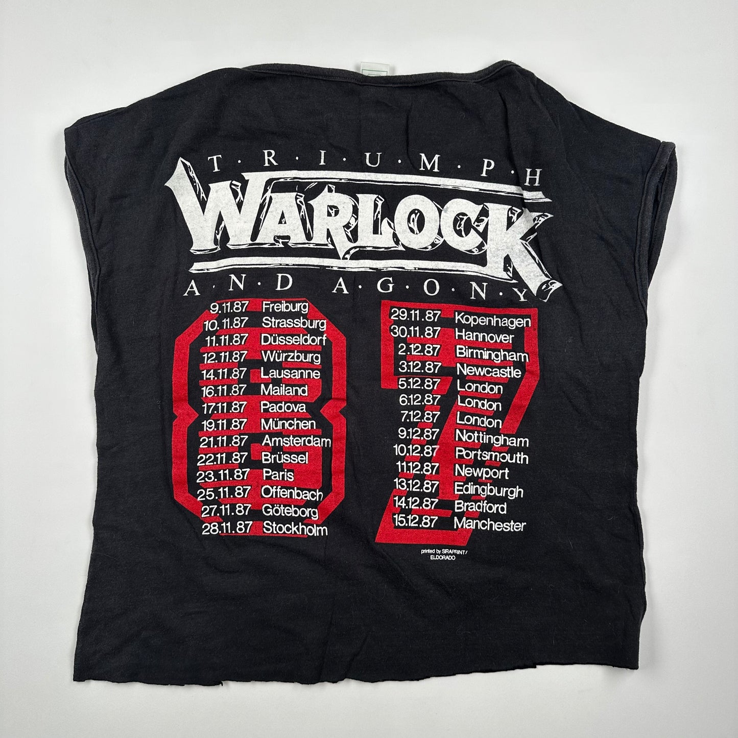 Vintage 1987 Warlock Sleeveless Shirt Medium Triumph And Agony