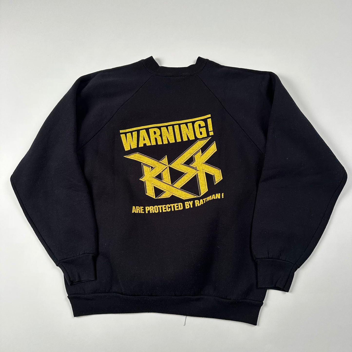 Vintage 90s Risk Crewneck Large Are Protected By Ratman