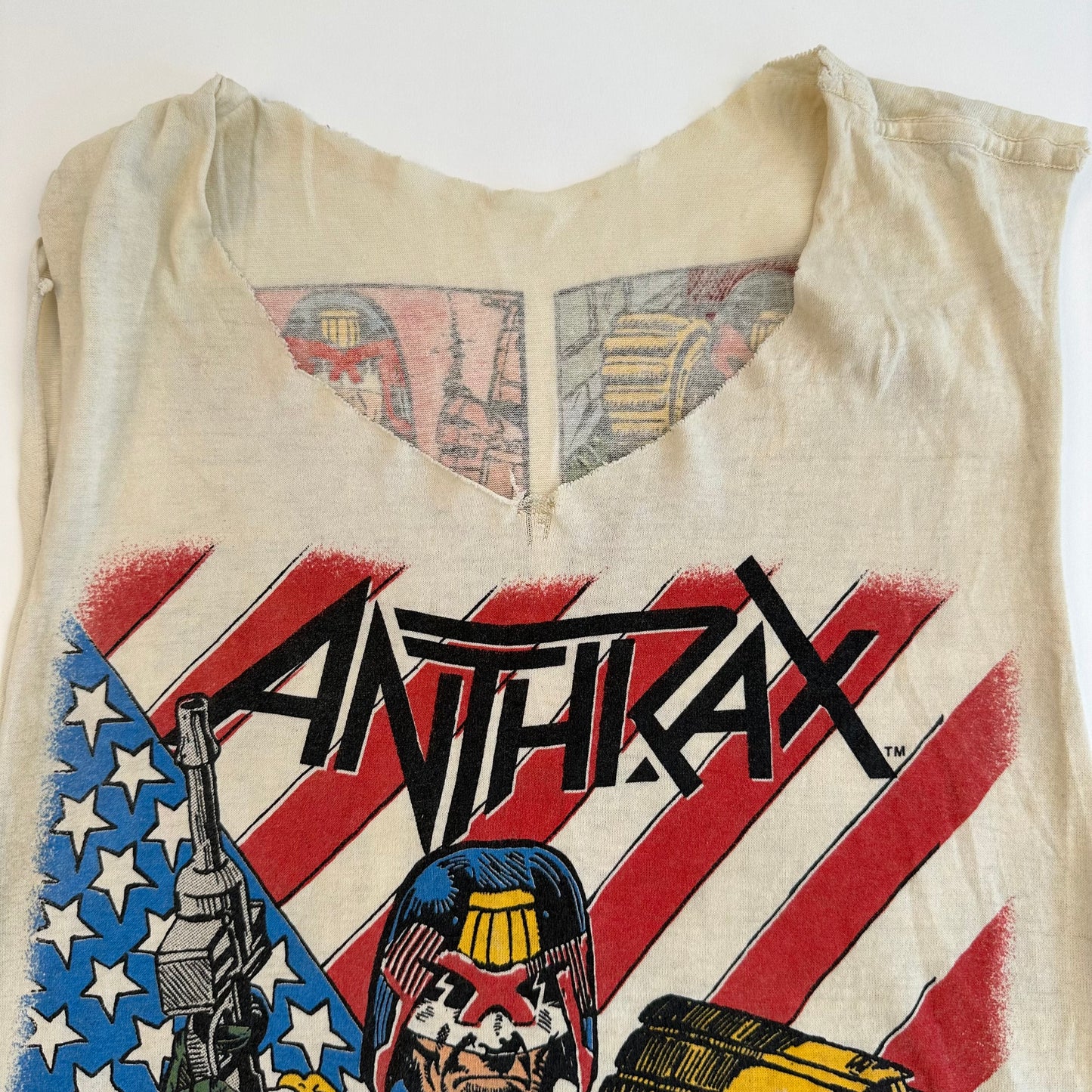 Vintage 80s Anthrax Sleeveless Shirt Medium I Am The Law