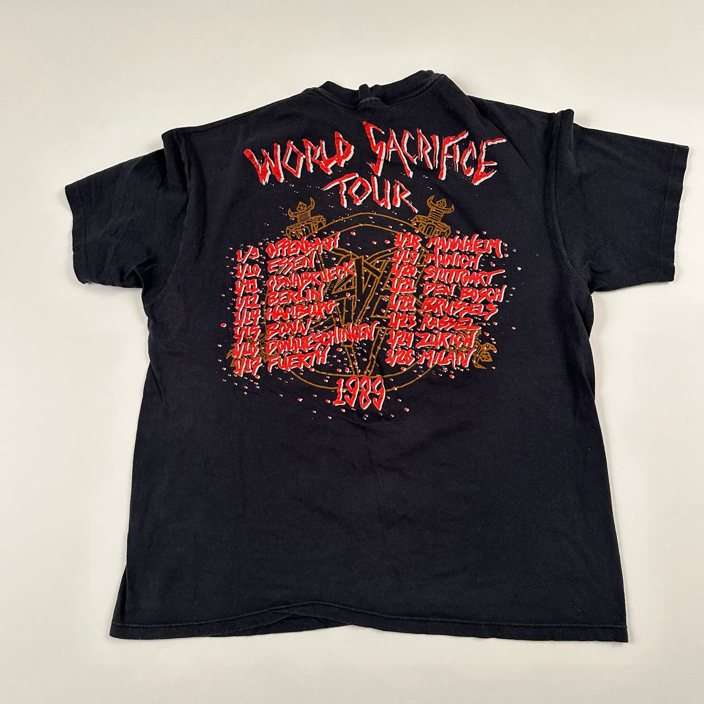 Vintage 1989 Slayer Shirt XL World Sacrifice