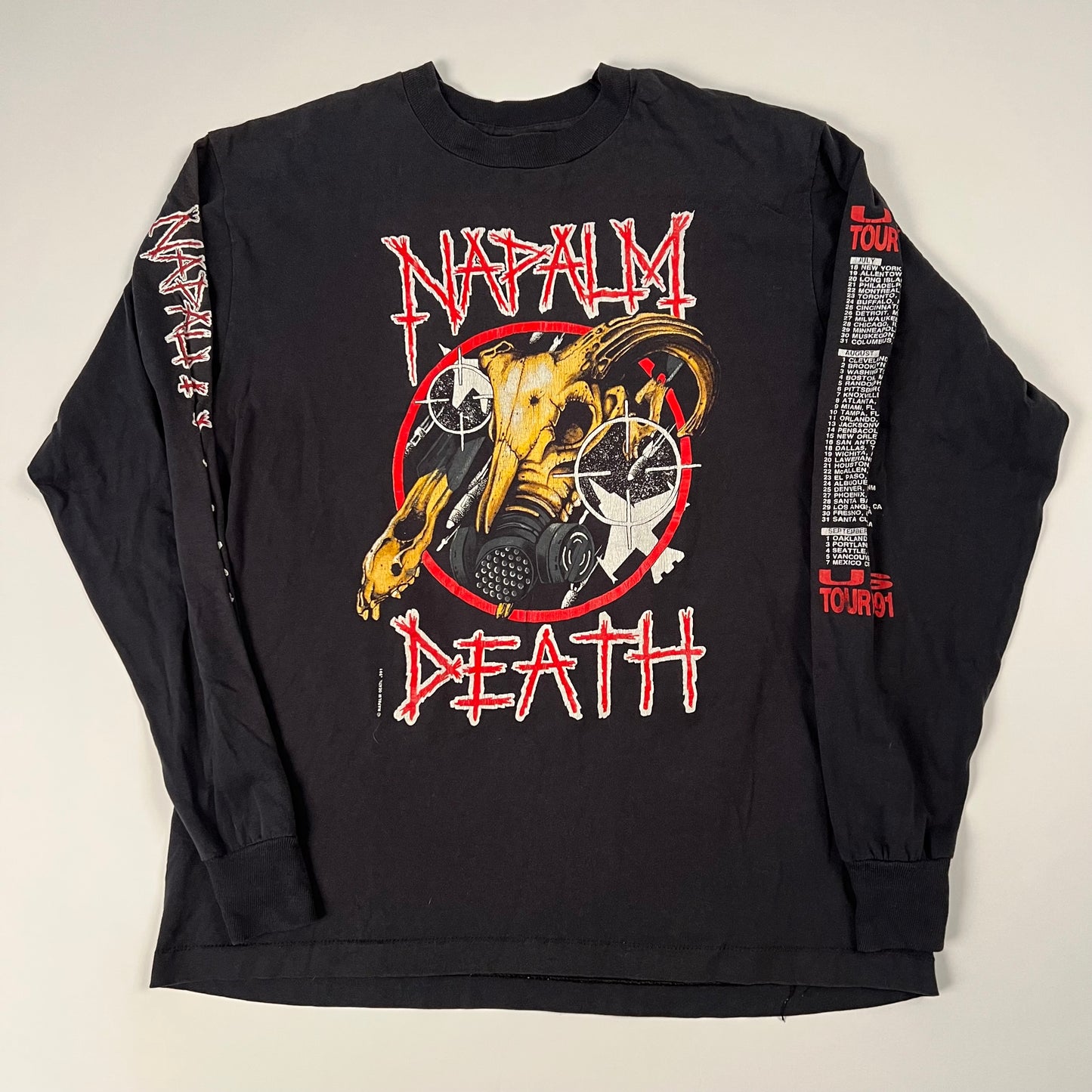 Vintage 1991 Napalm Death Long Sleeve Shirt XL