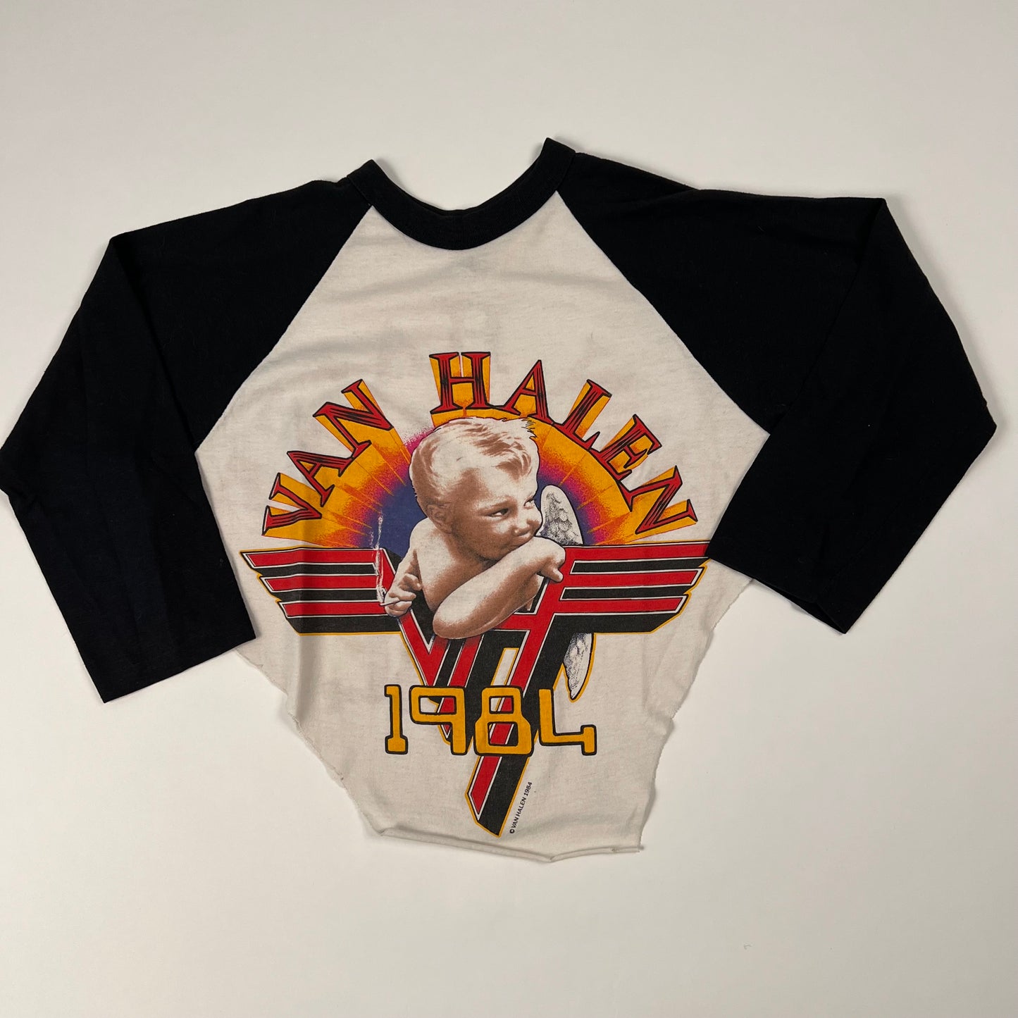 Vintage 1984 Van Halen Cropped Shirt Large