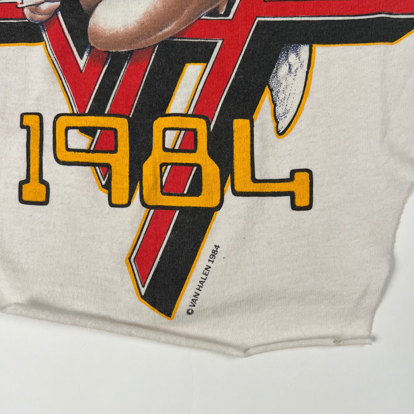 Vintage 1984 Van Halen Cropped Shirt Large