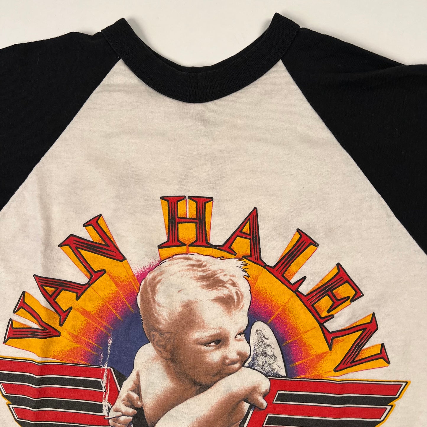 Vintage 1984 Van Halen Cropped Shirt Large