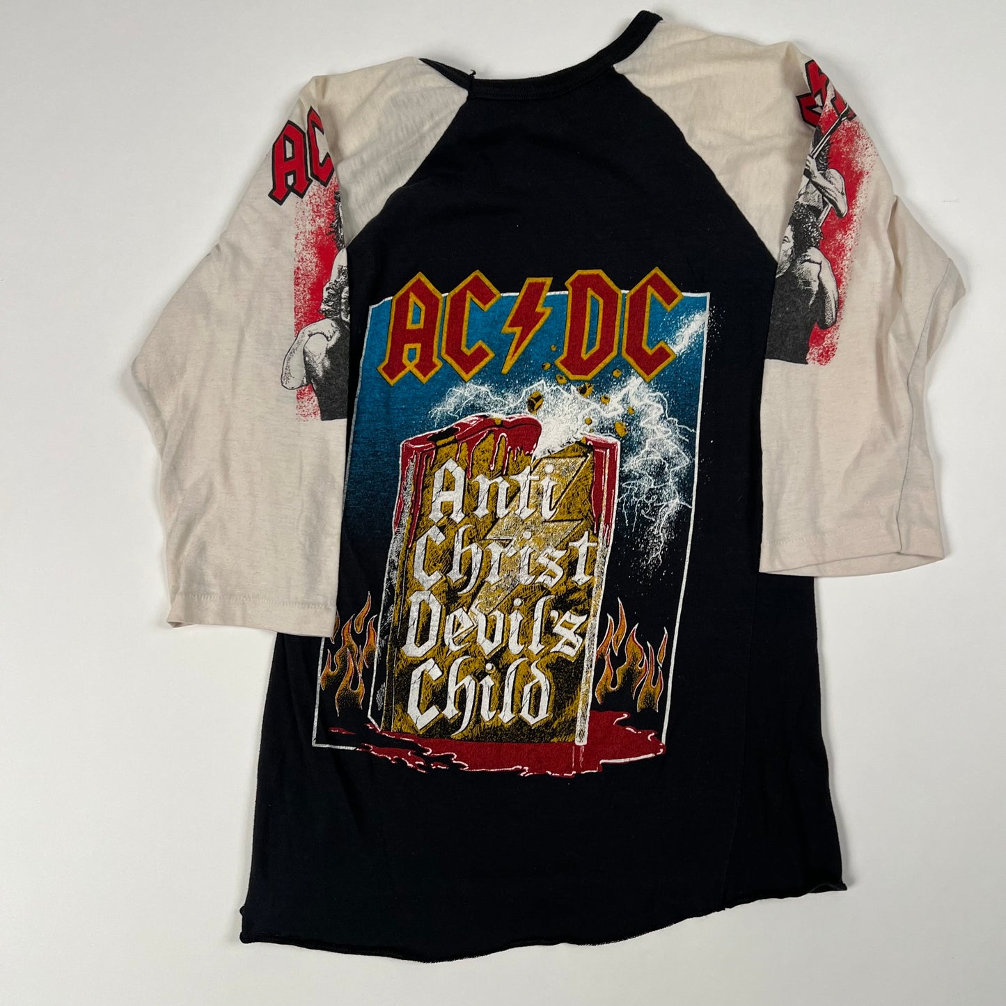 Vintage 80s AC DC Shirt Medium Fly On The Wall Anti Christ Devils Child