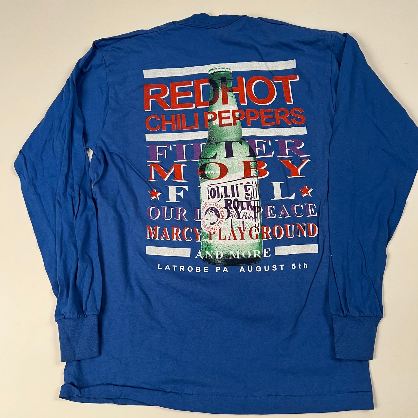 Vintage 2000 Red Hot Chilli Peppers Long Sleeve Shirt Large Rolling Rock