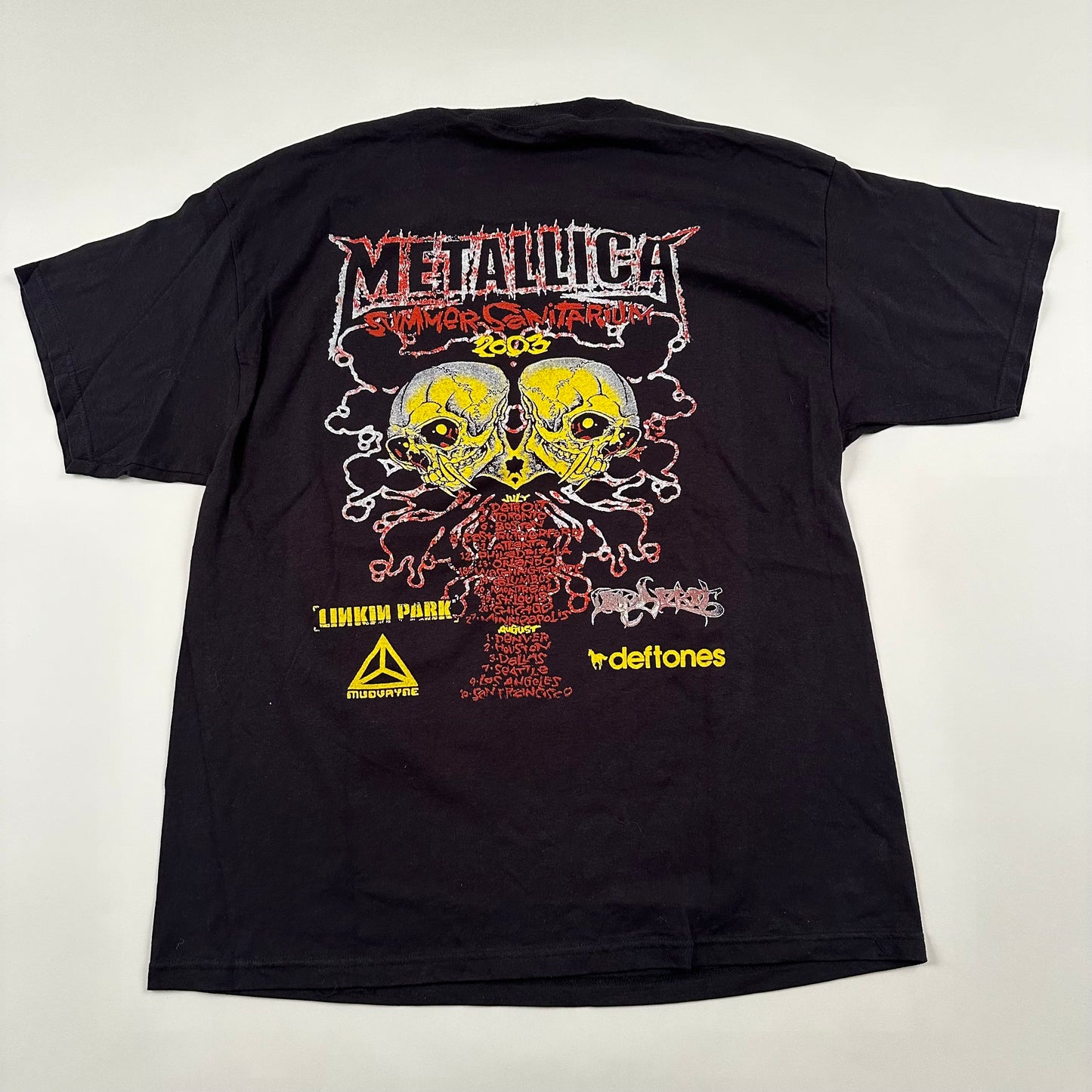 Vintage 2003 Metallica Shirt XL Summer Sanitarium