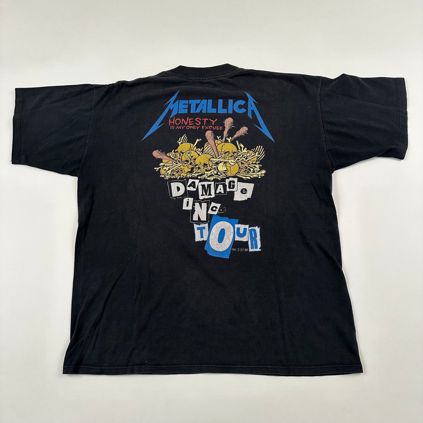 Vintage 1987 Metallica Shirt XL Damage Inc