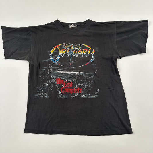 Vintage 90s Obituary Shirt Large The End Complete