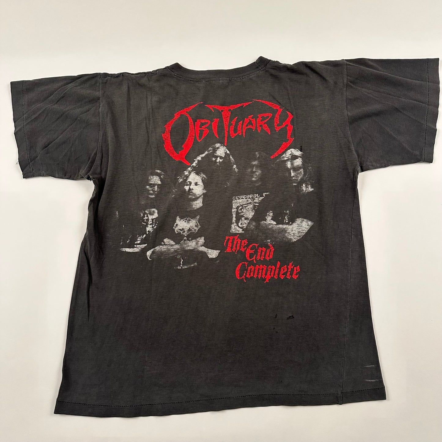 Vintage 90s Obituary Shirt Large The End Complete