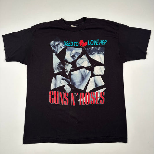 Vintage 1989 Guns N Roses Shirt Used To Love Her XL