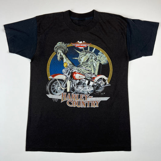 Vintage 1990 Harley Davidson Shirt Large 3D Emblem Harley Country