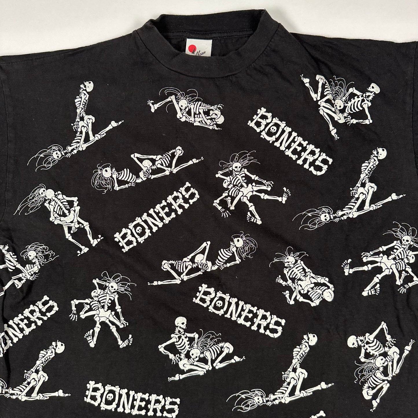 Vintage 90s Boners Skeletons Shirt Large All Over Print