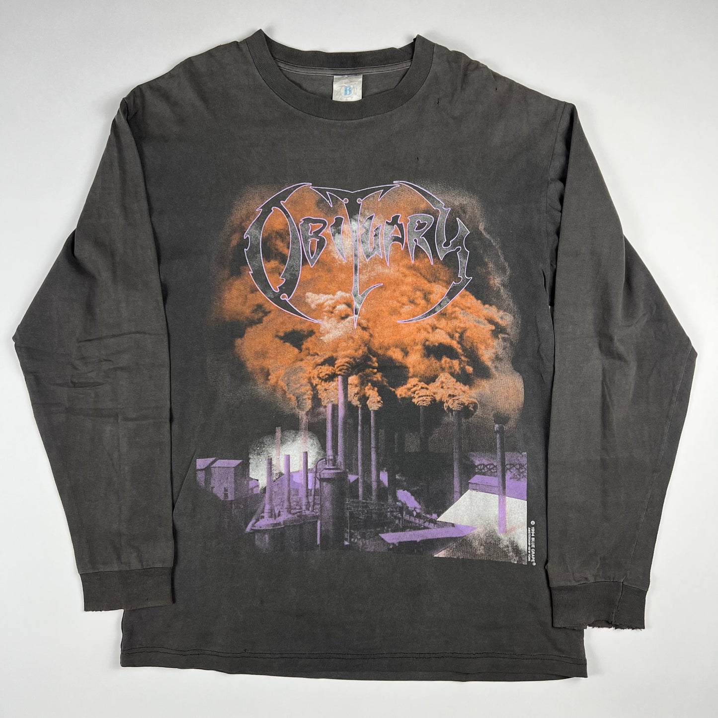 Vintage 1994 Obituary Long Sleeve Shirt Large World Demise