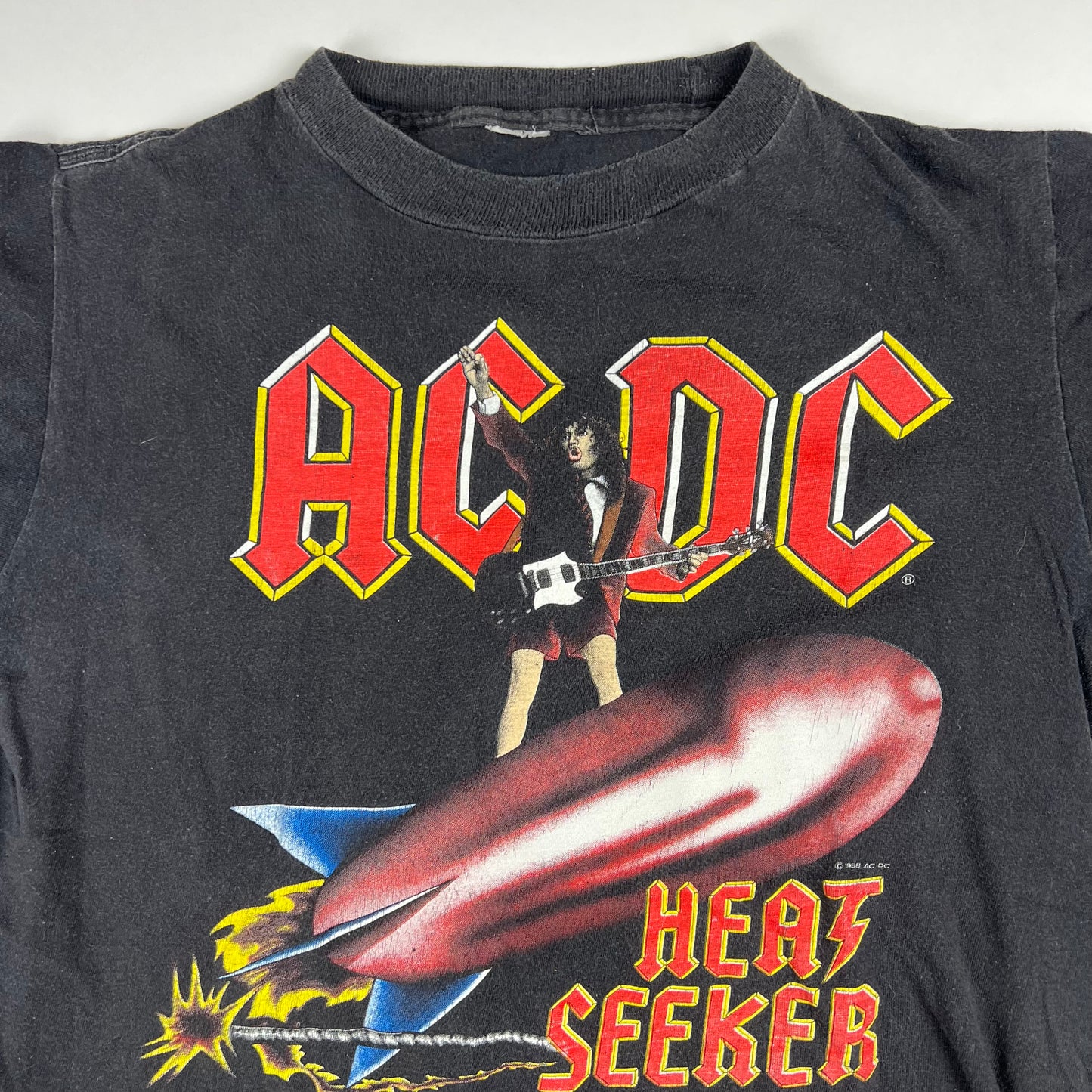 TEST PRINT Vintage 1988 AC/DC Metallica Shirt Medium Heat Seeker