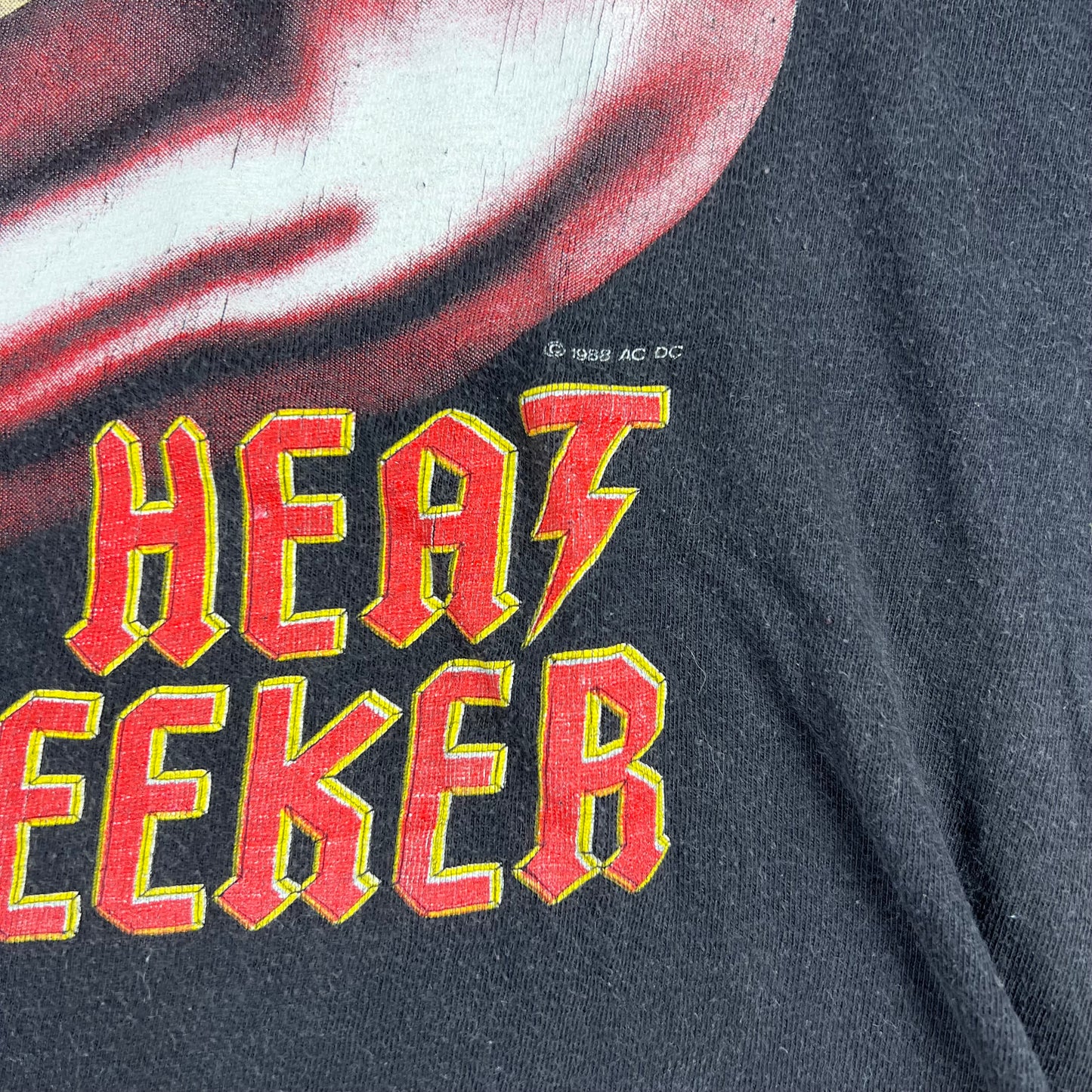 TEST PRINT Vintage 1988 AC/DC Metallica Shirt Medium Heat Seeker