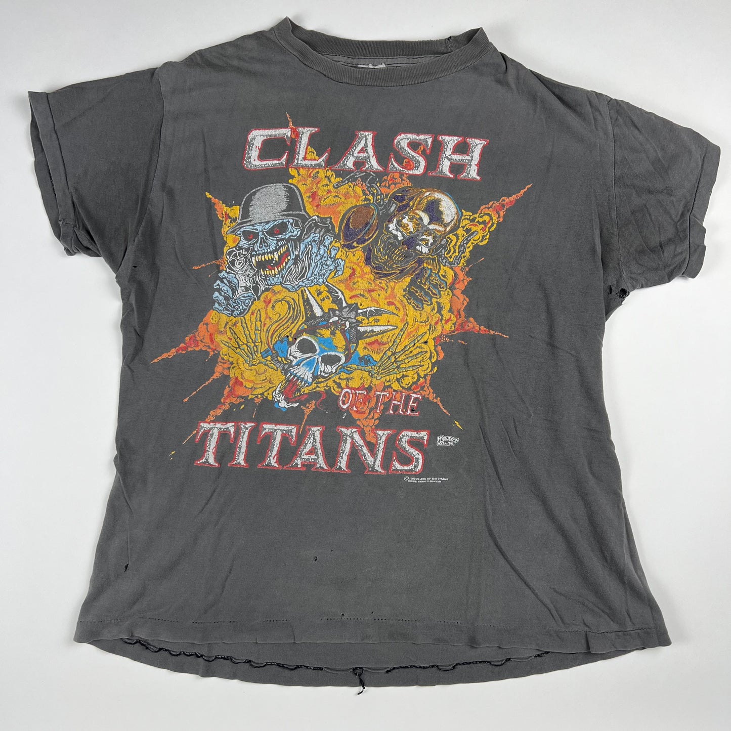 Vintage 1990 Clash Of The Titans Shirt Large Testament Slayer Megadeth Europe