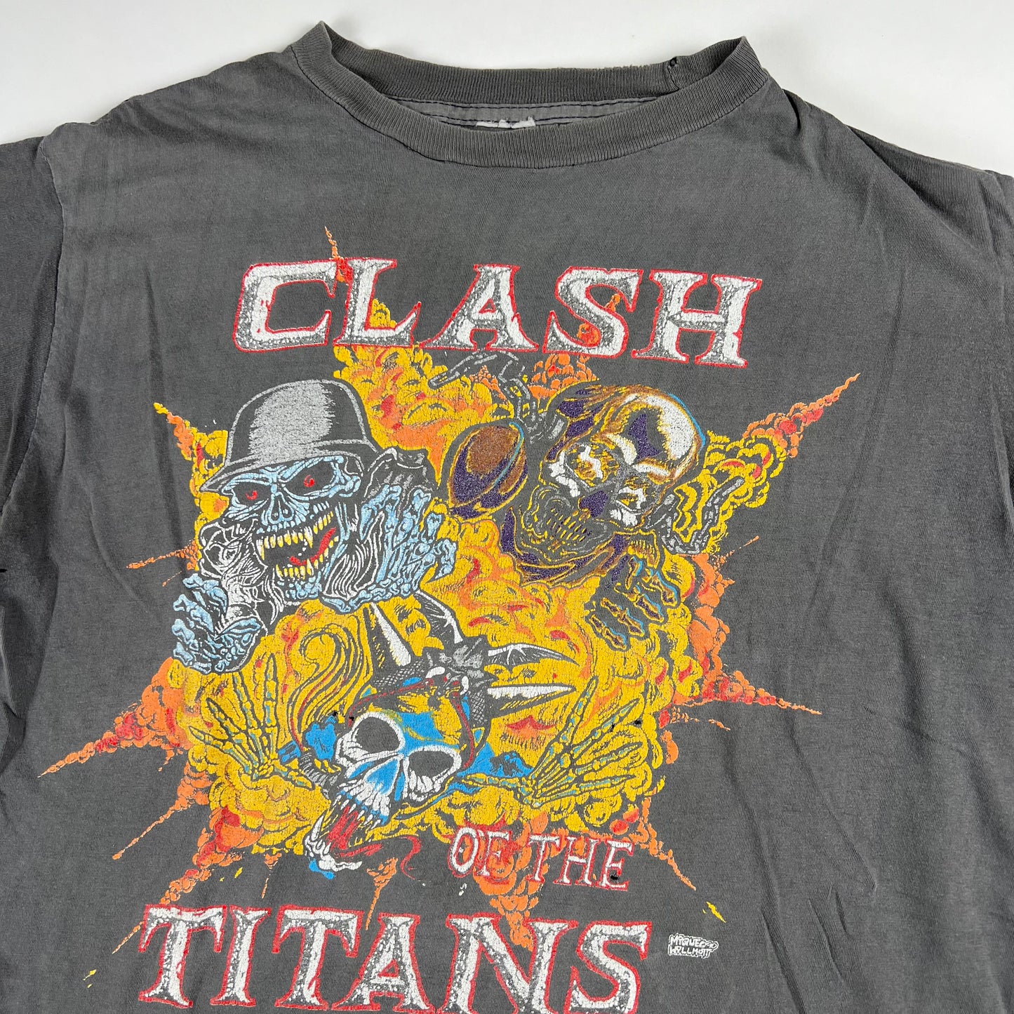 Vintage 1990 Clash Of The Titans Shirt Large Testament Slayer Megadeth Europe