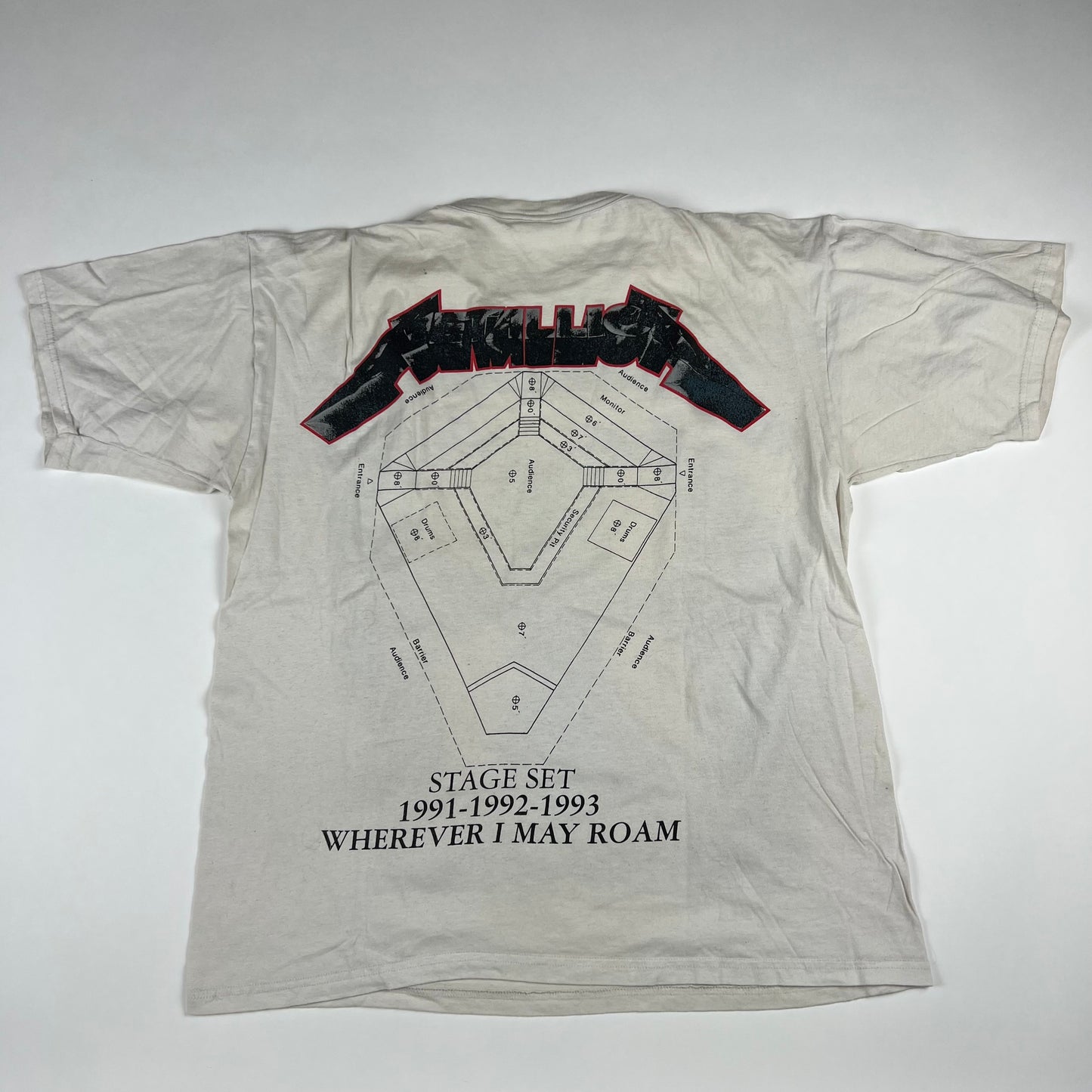 Vintage 1991 Metallica Shirt XL Stage Set Wherever I May Roam