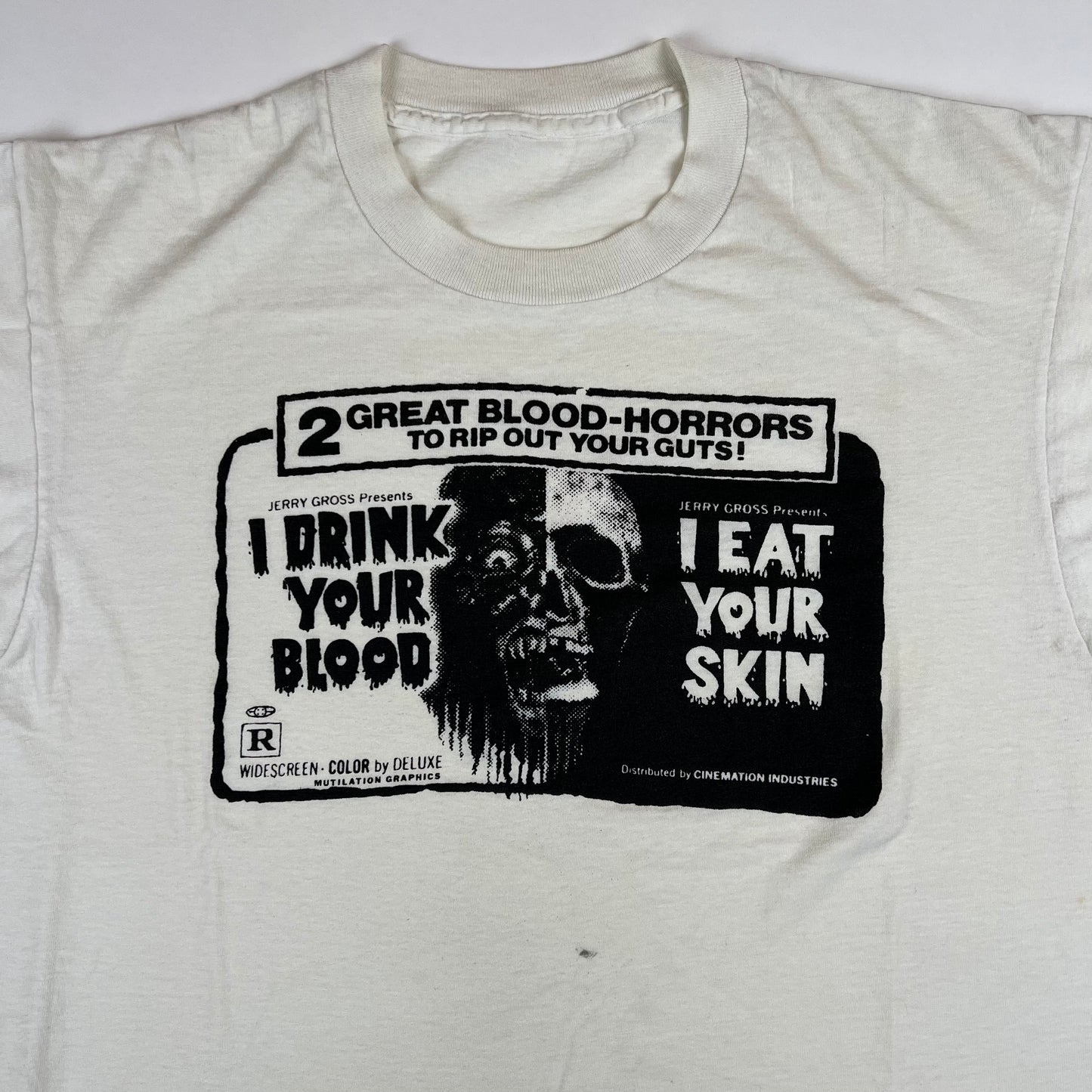 Vintage 80s I Drink Your Blood I Eat Your Skin Shirt Medium Mutilation Graphics