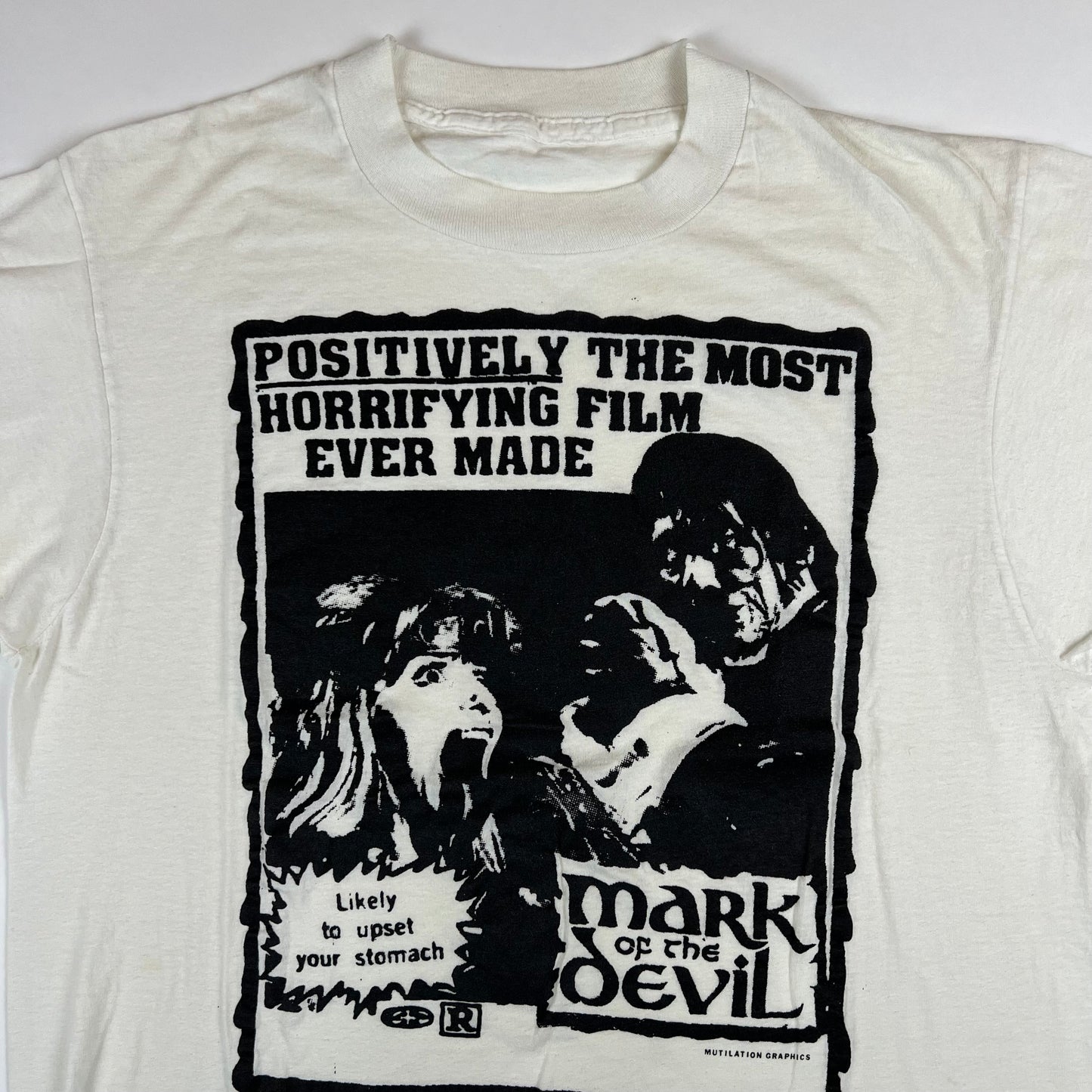 Vintage 80s Mark Of The Devil Shirt Medium Mutilation Graphics